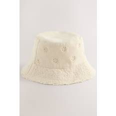 Next Cream 100% Cotton Broderie Anglais Flower Bucket Hat (3mths-16yrs)