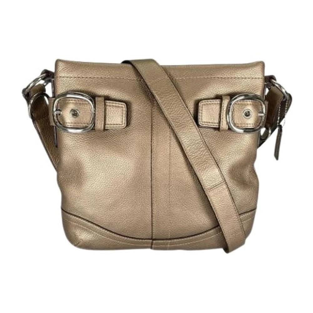 Coach Pre-owned Pre-owned Læder Skuldertaske - Vintage - Dame - Gul - ONE SIZE - Uld