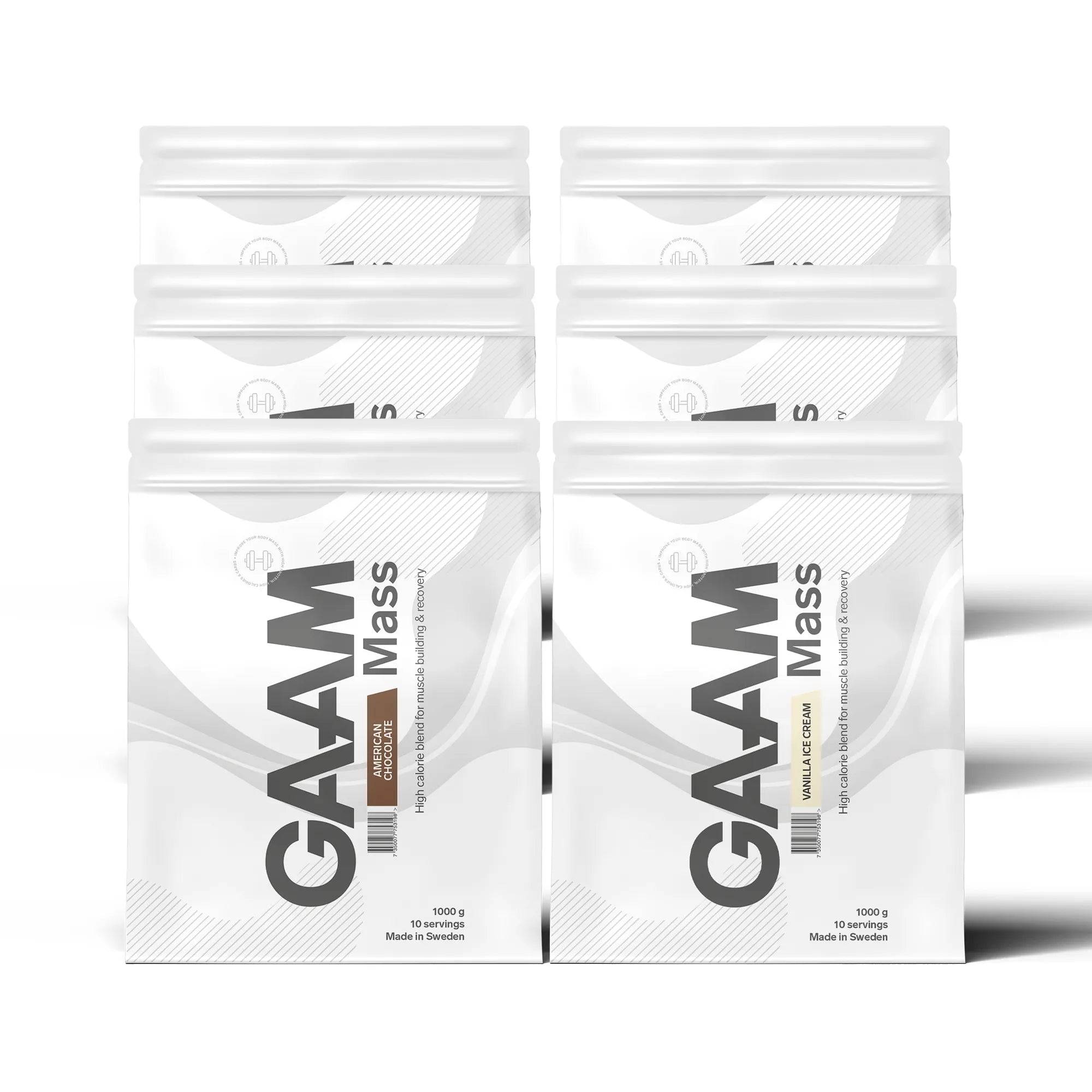 6 X Gaam 100% Mass Premium 1 Kg.