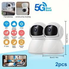 TEMU 2pcs Wjg Home Security Cameras With Night , Audio, Motion Detection - 1080p Wireless Wifi Camera With 355° Rotation & Tilt, Supports , Cloud & Sd Card Storage