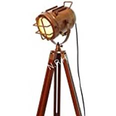 Industriell vintage spotlight golvlampa koppar antik studio mörkt trä golvlampa designer steampunk marin stående retro Edison bio belysning