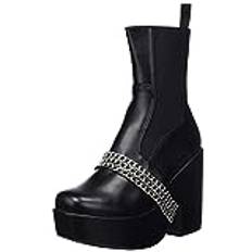 LAMODA - Goosebumps Chunky Platform Ankle Boots, EU 41, Svart Pu, 41 EU