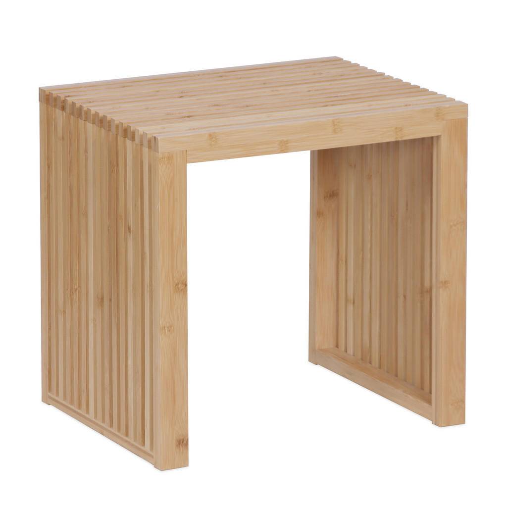 BÄNK Natur bambu utan ryggstöd 43x45x33 cm - Ljusbrun