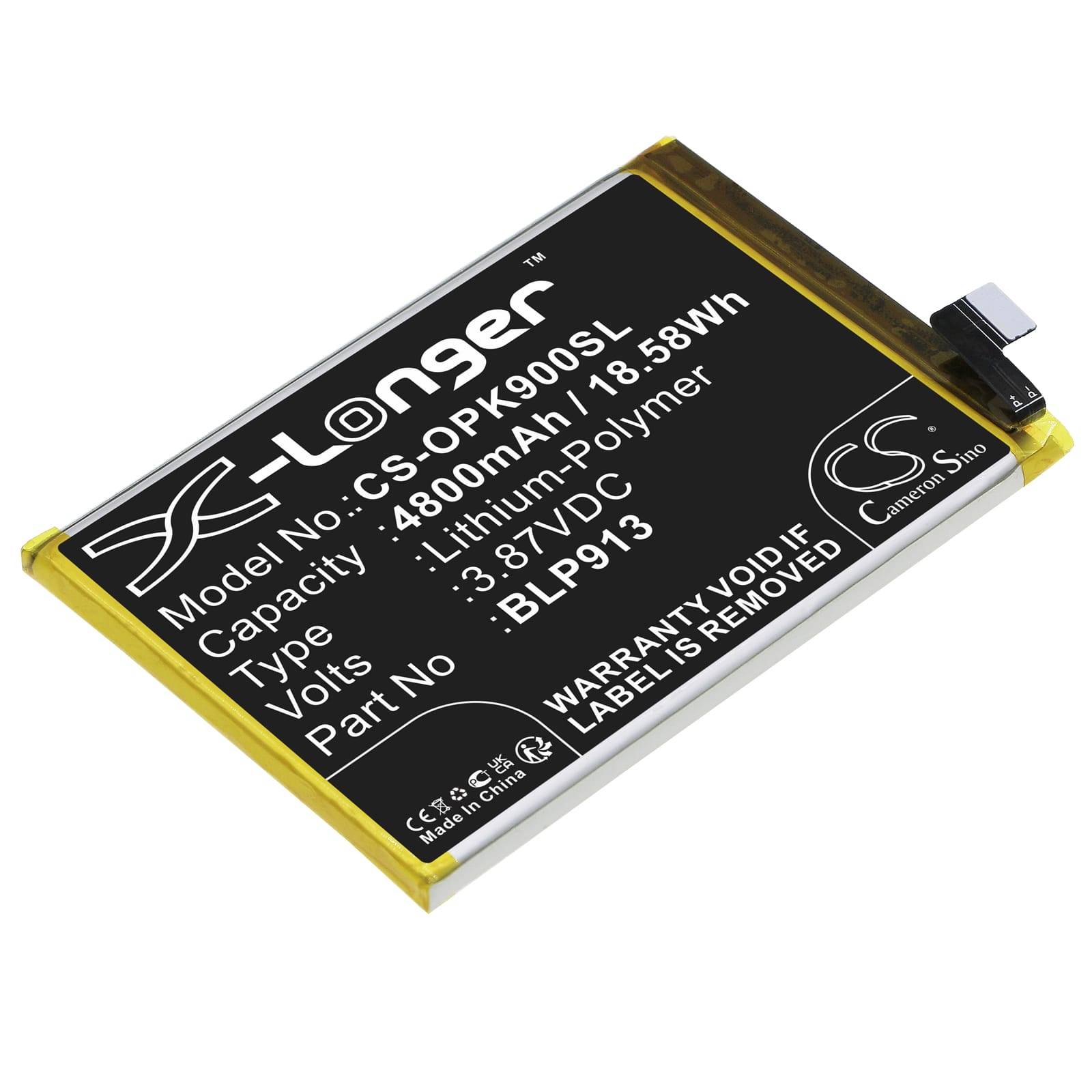 Batteri till Oppo K9X mfl - 4.800 mAh