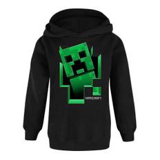 Minecraft hættetrøje til drenge | Kids Creeper Inside Black Hooded Jumper | Gamertrøje Tøj Merchan