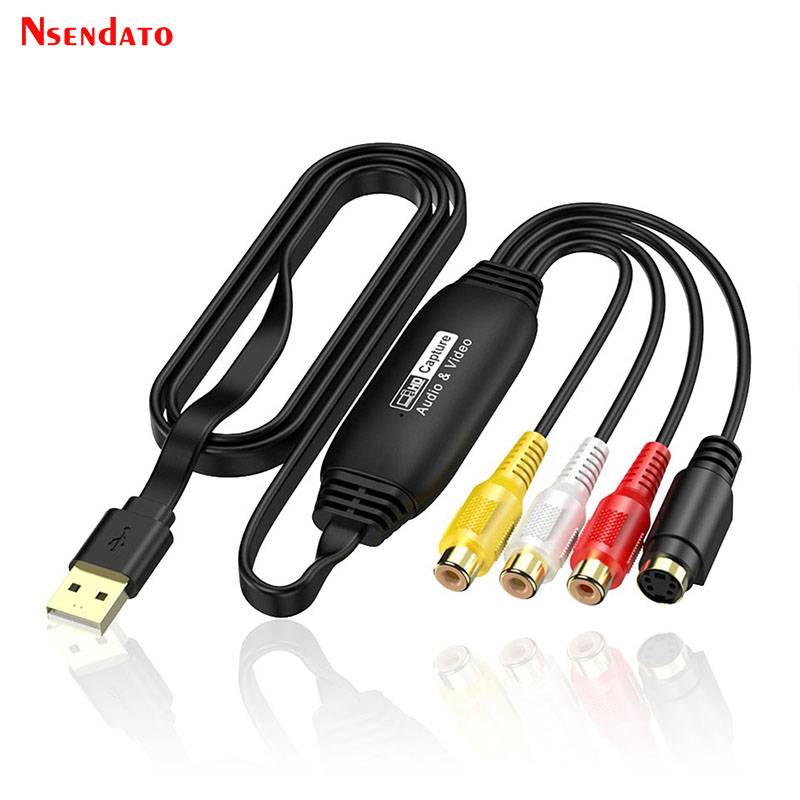 USB AV Recorder Video Audio Capture Box 1080p 30hz VHS TV DVD VCR Audio Capture Card Adapter RCA To USB Video Converter for Mac