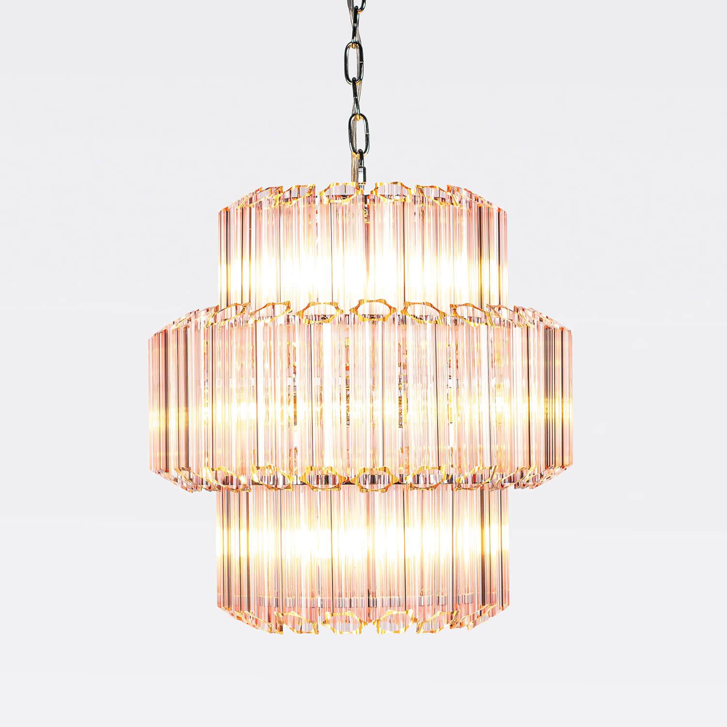 Kristallkrona Ø44cm Rosa/Krom - Verona | Taklampa | Kristallkrona | Vesani