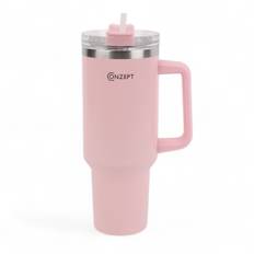 Termokop med hank & sugerør 1,2 liter - rosa