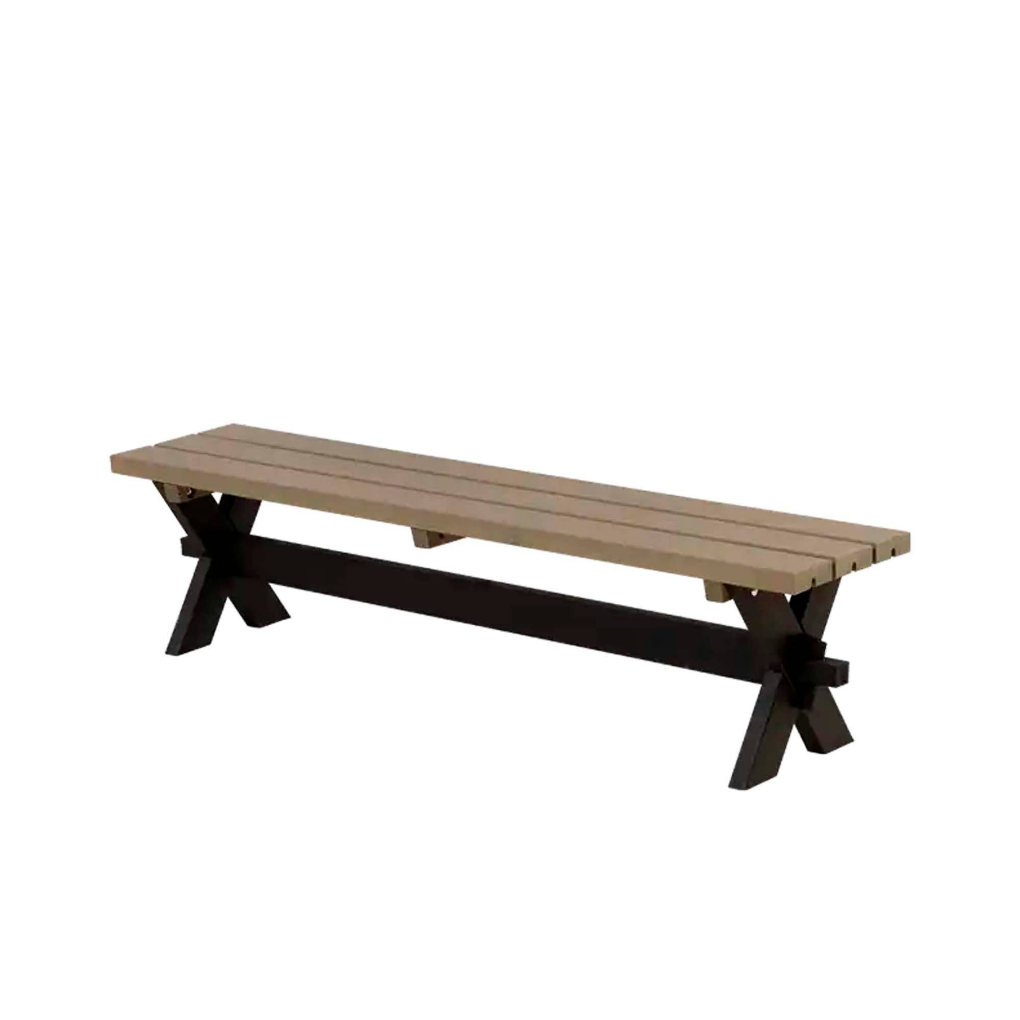 Nostalgi plankebænk 177 cm, grå.