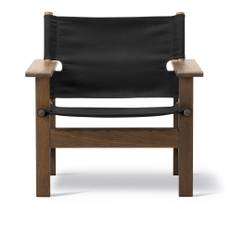 Fredericia Furniture - The Canvas Chair, Smoked oak, Black canvas - Lænestole - Børge Mogensen - Sort - Naturmateriale/Træ