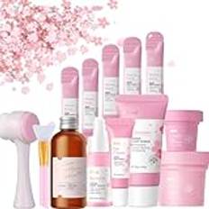 Sakura Face Care Set, ansiktsvård presenter till kvinnor, skönhetspresenterset rituals presentset kvinnor, körsbärsblommor hudvårdsset, hudvårdsset med hög fukthalt från växtextrakt