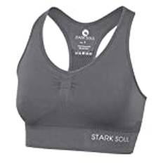 STARK SOUL Bra Light Support - Sport BH doppellagig für Damen - dunkelgrau - Größe M