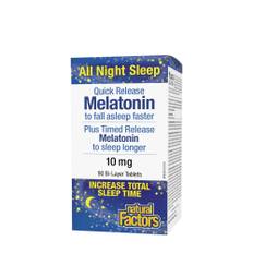 Natural Factors - Melatonin med snabb och förlängd frisättning 10 mg (90 tabletter)