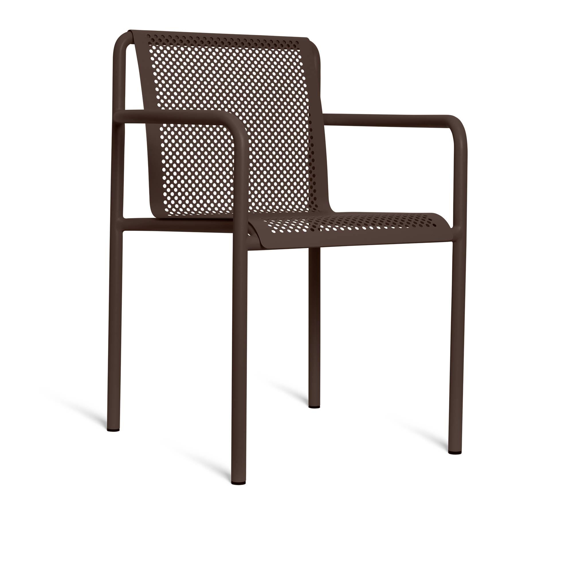 Ferm Living - Dapple Chair with Arms - Dark Chocolate - Matstolar utomhus - Brun - Metall