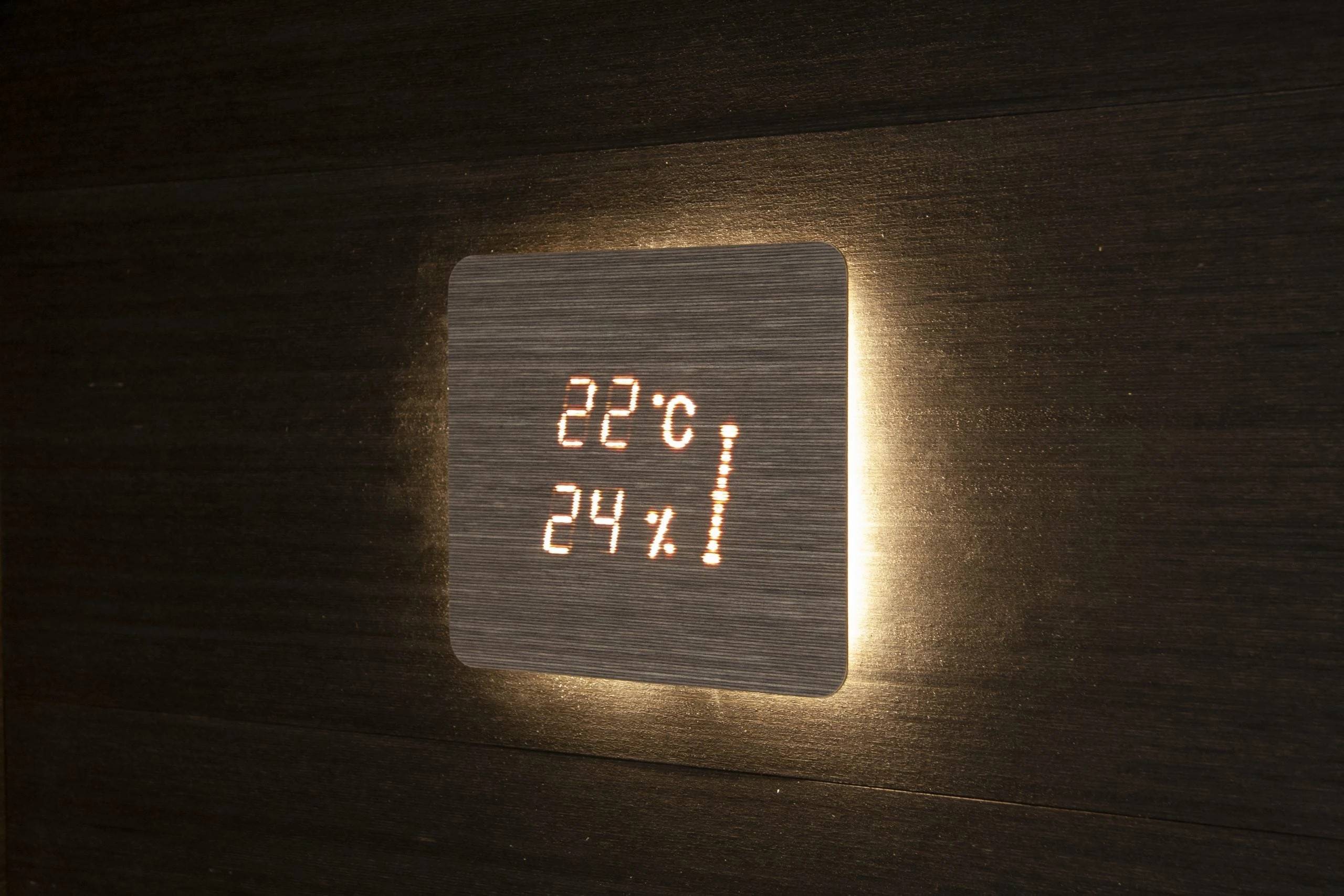 Bastu Termometer Hygrometer Cariitti med timglas Aspectu Square Hemlock
