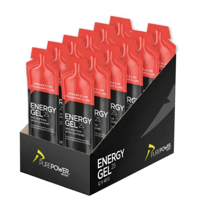PurePower Energy Gel Strawberry 12X40g. Stl. ONE SIZE Vit Unisex