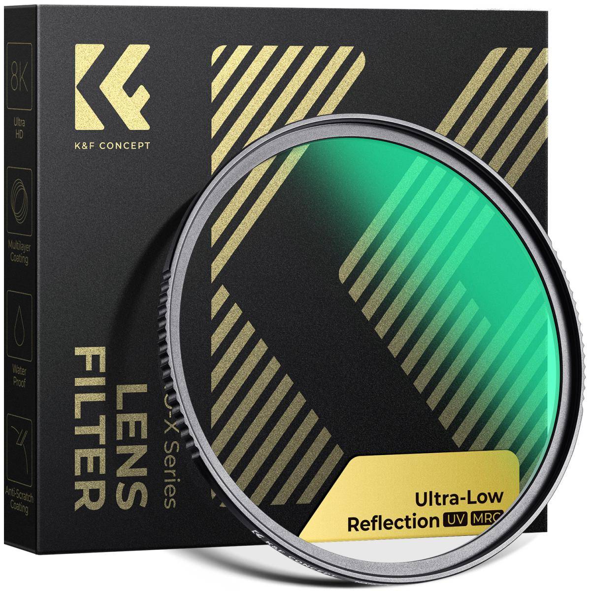 KENTFAITH 52mm UV Filter 0.1% Ultra-low Reflection (titanium coating ) with 28 Multi-Layer Coatings Nano-Xcel Series