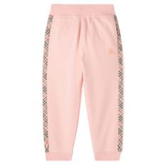 Burberry Kids Embroidered cotton fleece sweatpants - pink - Y 3