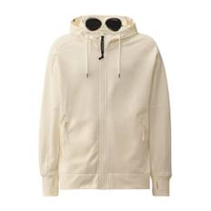 C.P. Company, Sweathshirts & Hoodies, Herre, Hvid, M, Bomuld, Goggle Zip Hoodie