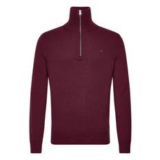 Morris Hertford Half Zip Burgundy