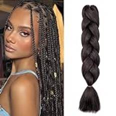 Dcbaboo Braids Extensions syntetiskt hår för flätning 1 styck Ombre Braiding Hair kanekalonhår för flätning hårförlängning flätor Afro Box flätor 100 g, mörkbrun