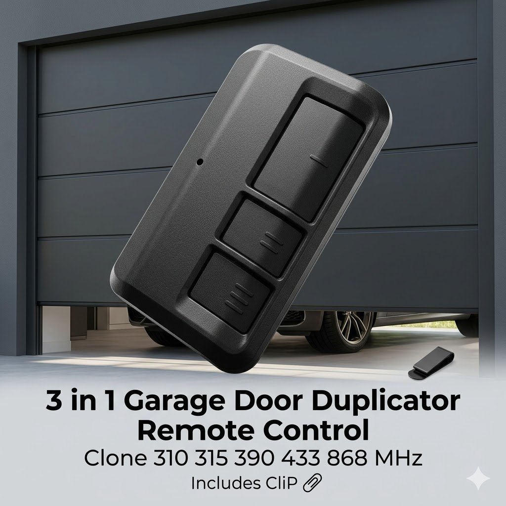 3 in 1 Garage Door Duplicator Door Opener Clone 310 315 390 433 868 MHz Command Transmitter Includes CliP