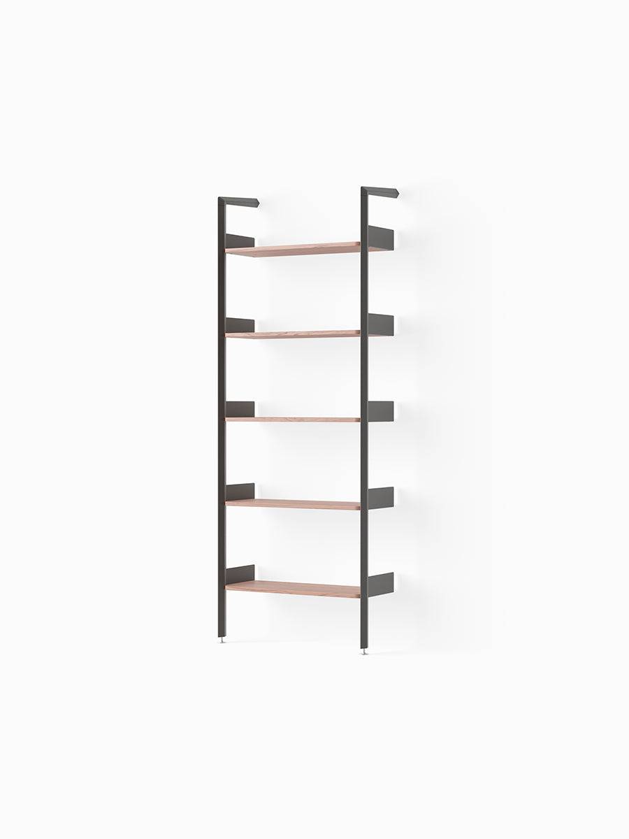 Rombe IF1, Full Bay Shelves fra &Tradition Anthracite w. Lacquered Walnut shelves - Jacobsen Plus