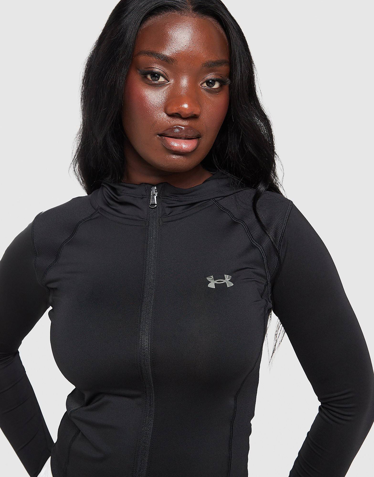 Under Armour Ribbed Full Zip Hoodie, svart - XL
