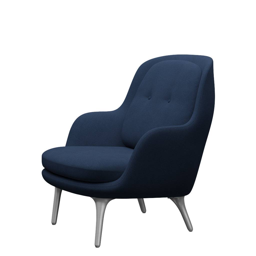 Fri Lænestol m. stel i aluminium fra Fritz Hansen Christianshavn - 1154 Blue - Jacobsen Plus