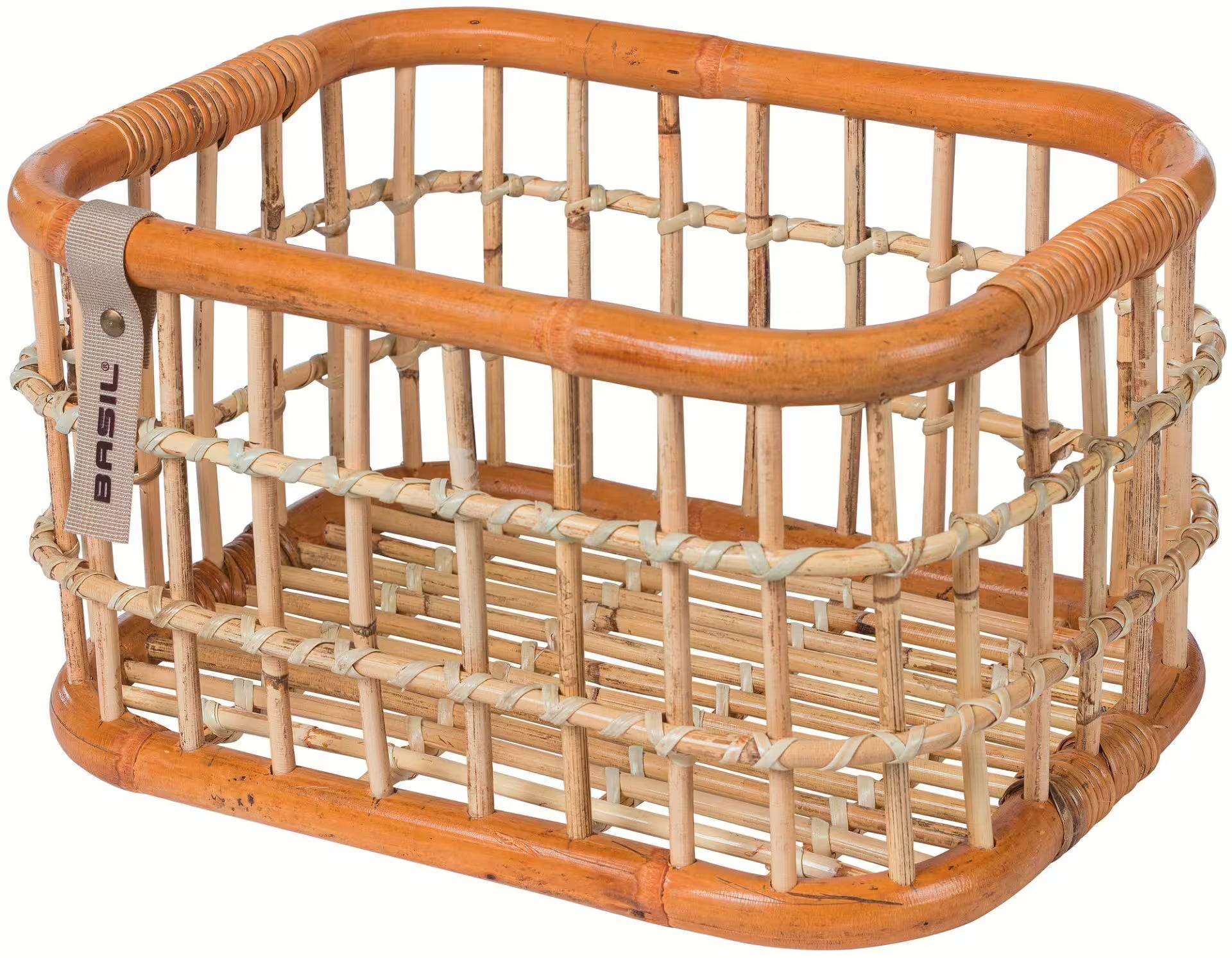 BASIL Green Life Rattan cykelkurv str. M – frontkurv
