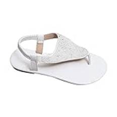 Lätt tåseparator sandaler dam, platta skor för kvinnor, slip-on fritidssandaler tåsandaler damer öppen tå strandsandaler sommarsandaler damer platta bekväma sandaler flip flop, Vit, 38 EU