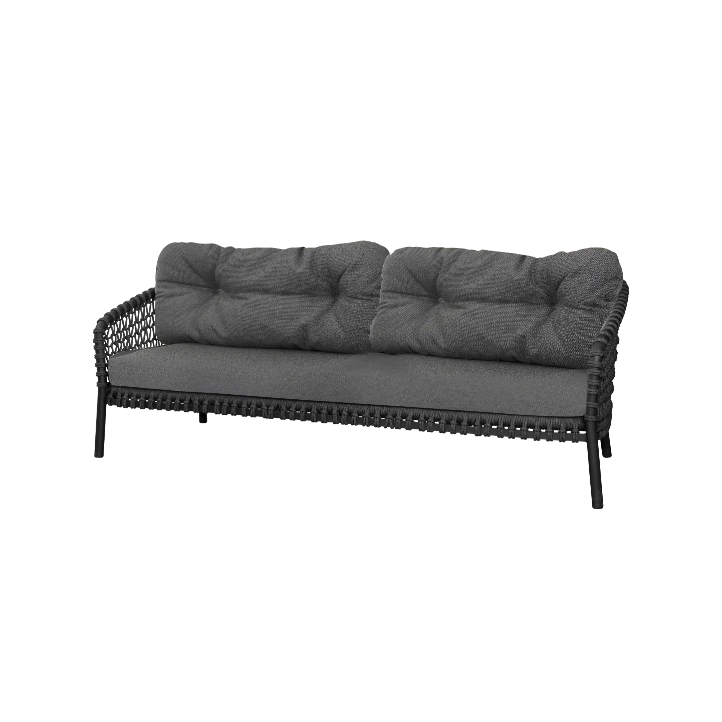 Ocean large 3-pers. Sofa, soft rope fra Cane-line Grey - Cane-line AirTouch w/QuickDry & Airflow - Jacobsen Plus