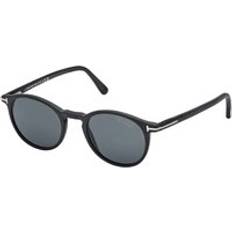 TOM FORD Man FT0539 ANDREA-02 02V Solglasögon Acetat Svart Blå Rund Polariserad