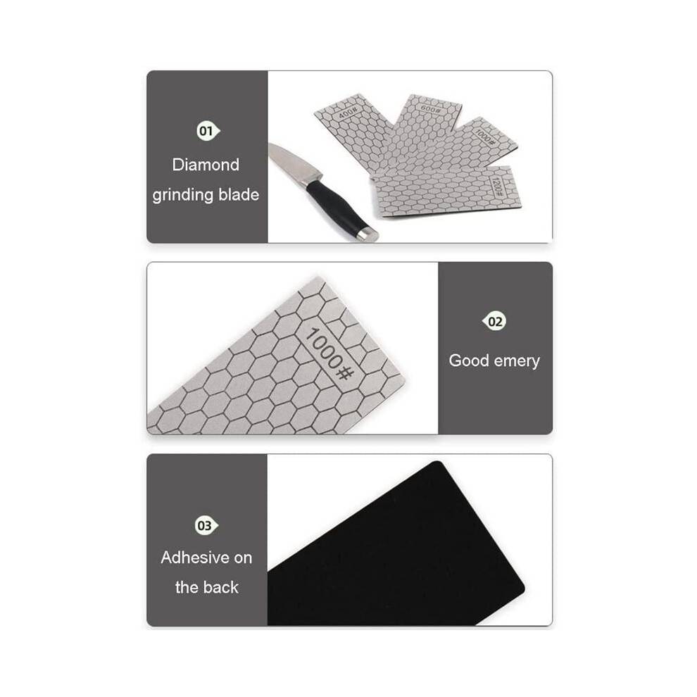 4Pcs Diamond Sharpening Stones,with Non-Slip Mat, 400/600/1000/1200 Grit, Whetstone Honeycomb for Kitchen Sharpening