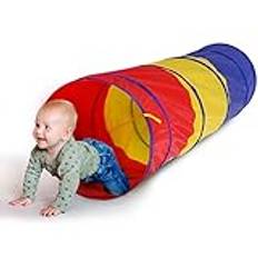 Tunnel Zelt, Spieltunnel Spielzelt Baby Spiel Tunnel mit Verbindungsgurt Und Reißverschlusstasche,Krabbel Tunnel für Innen und Außen,180 x 46 cm