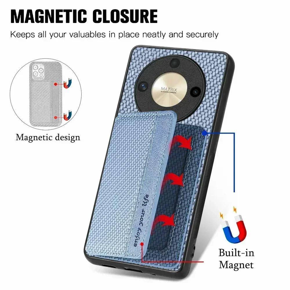 HONOR MAGIC 8 Pro 7 LITE 6 Pro 5G Läder Kortfodral Magnet RFID Funda Honor Magic 8 Lite Fodral Telefon Magic7 Pro 7 6 Baksida Etui grön
