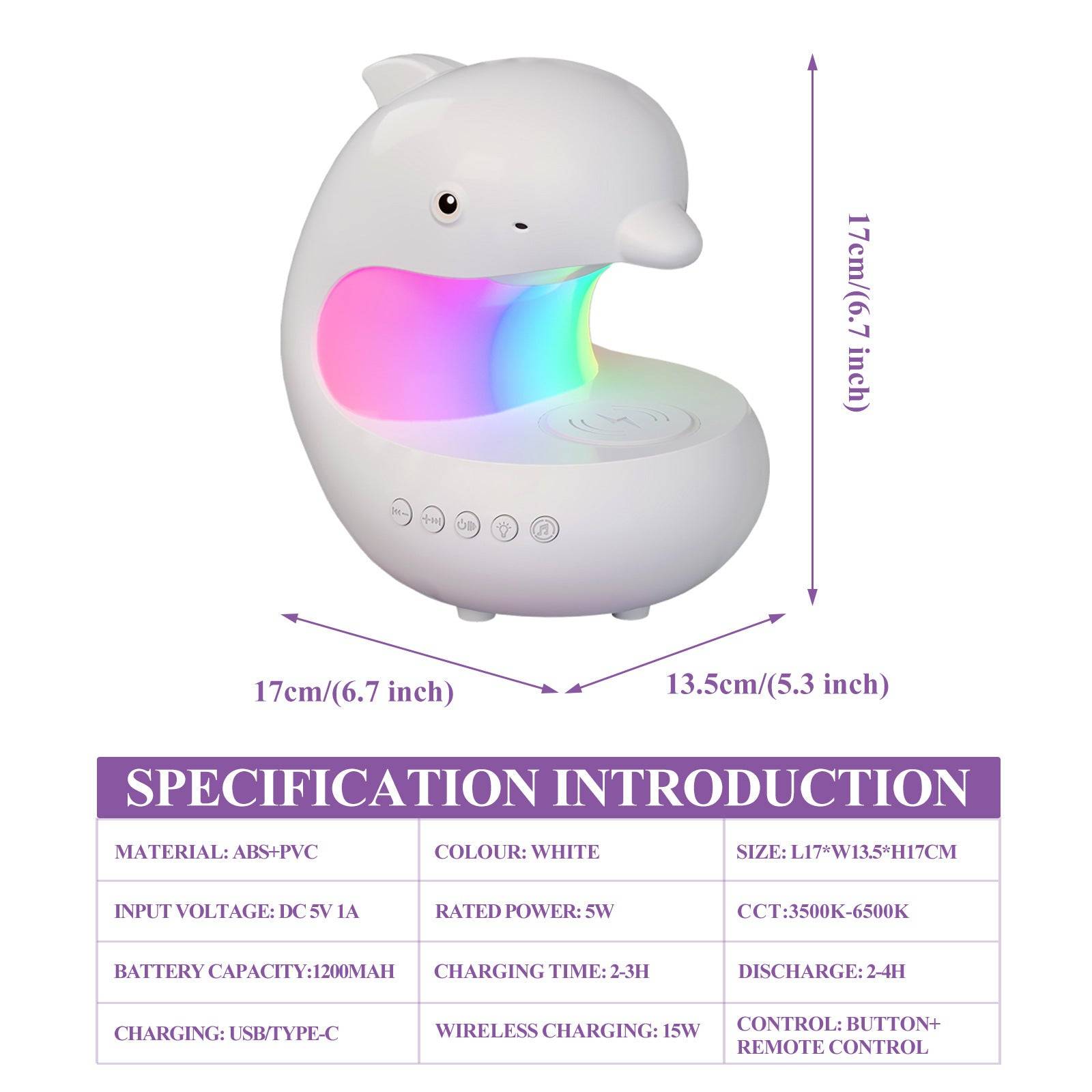 Mobile Phone Wireless Charging Small Night Lamp Bedroom Bedside - White
