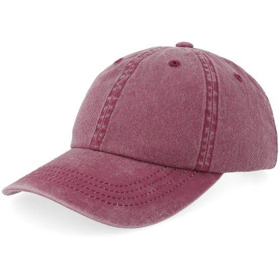 Equip - Röd unconstructed Keps - Kids Maroon Pigment Washed Dad Cap @ Hatstore