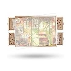 2 000 bitar roterande pusselbräda med låda och lock, 102 x 72,4 cm Bärbart träpusselbord för vuxna, Lazy Susan roterande bord, pusselbräda, julklapp till mamma