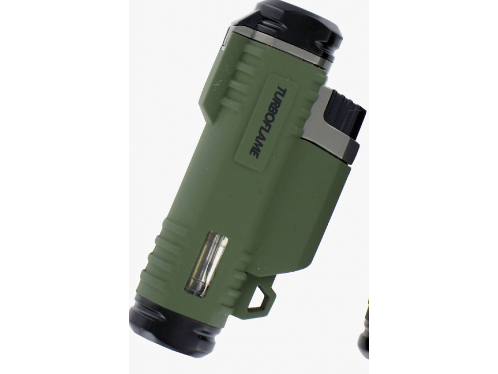 Highlander TURBOFLAME TWIN gas LIGHTER - OD Green