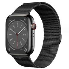 Milanese Loop rem til Apple Watch 44mm 40mm 45mm 49mm 41mm 38mm 42mm 44mm Armbånd iWatch Series 9 3 6 5 SE 7 8 Ultra 2 starlight - sort