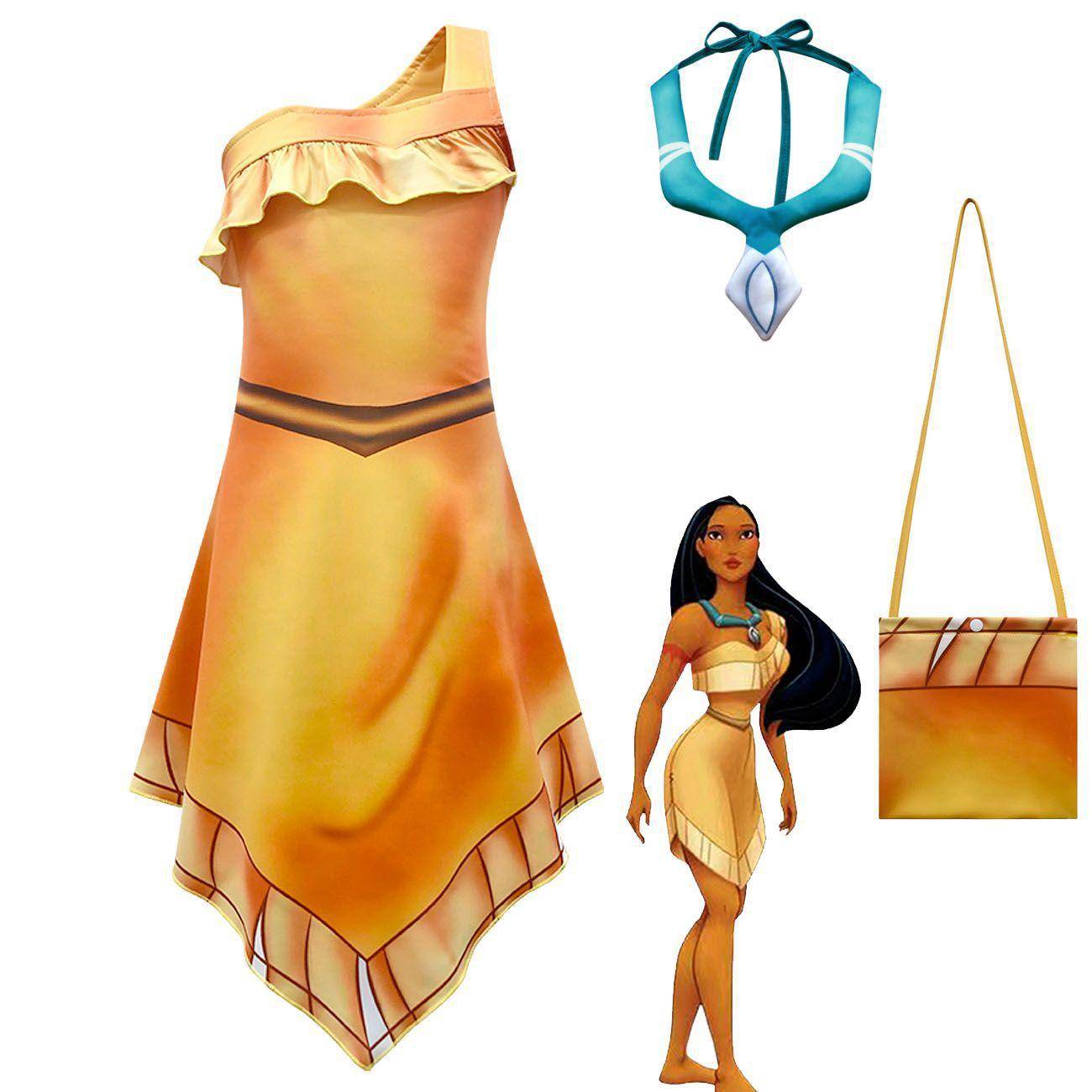Barnens Cosplay-dräkt Halloween-uppträdandedräkt, Dräktsats+Halsband 150cm yellow