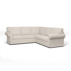 IKEA - Ektorp 4 Seater Corner Sofa Cover, Chalk, Linen - Bemz