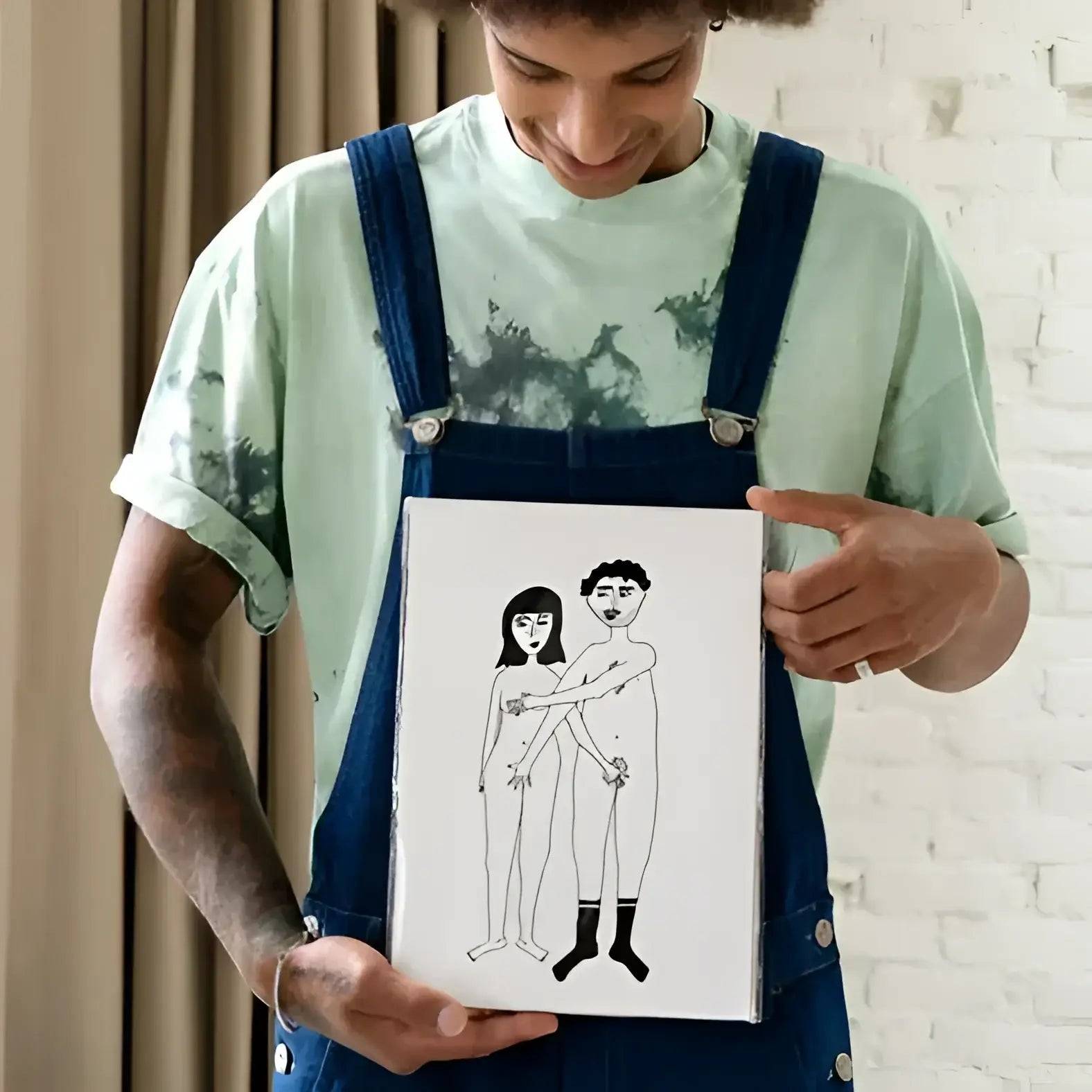 A4 naked couple poster