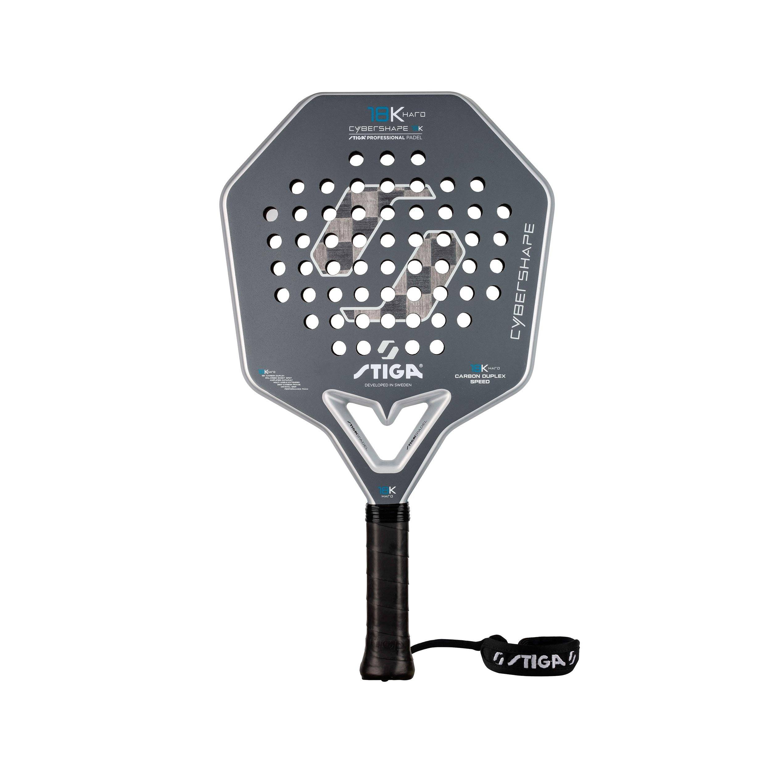 Stiga 18k Hard 2 Cybershape Padelracket - mörkgrå