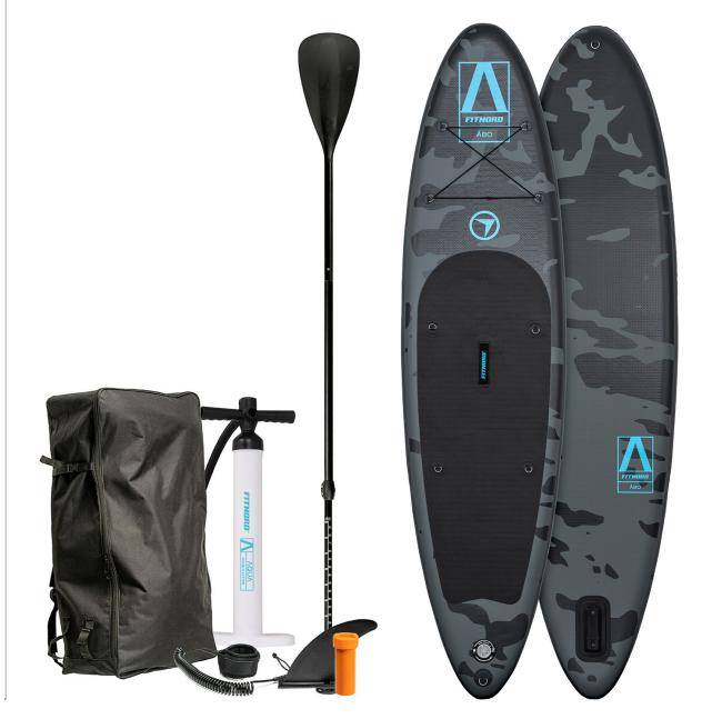 FitNord Aqua Lite SUP-brädset, Åbo (svart-turkos), med aluminiumpaddel
