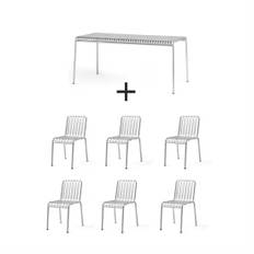 Hay - Palissade sæt - bord + 6 stole - Galvaniseret - 6 chair