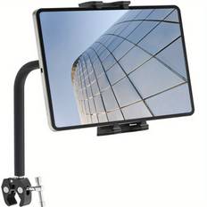 TEMU Gooseneck Tablet Holder For Bike - Long Arm Mount Stand For Treadmill Exercise Flexible Indoor Stationary Gym Handlebar Compatible With Ipad Pro Mini 4.7-12.9" Tablets Cellphones