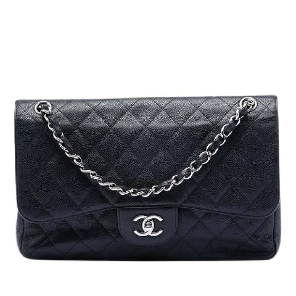 Chanel Vintage Pre-owned Double Flap Skuldertaske - Vintage - unisex - Sort - ONE SIZE - Uld