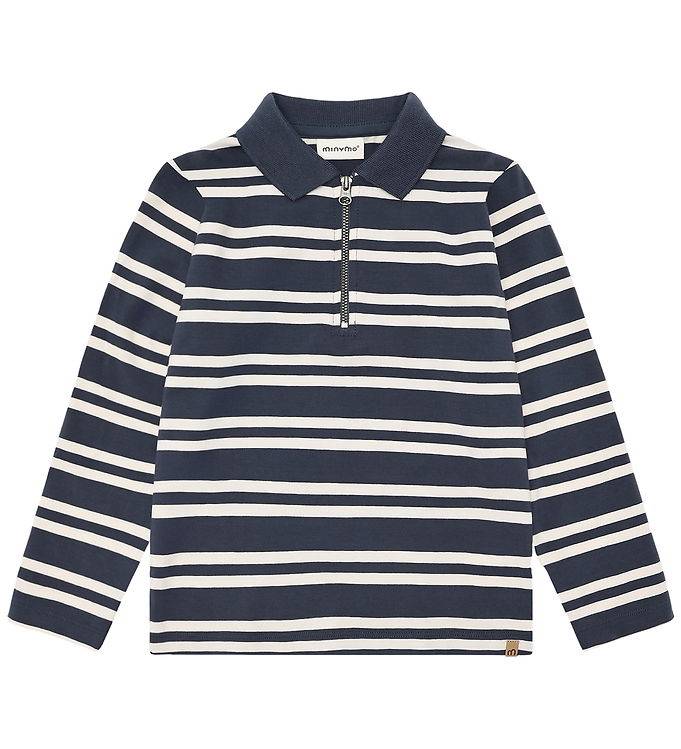 Minymo Polobluse m. Lynlås - Odyssey Gray - Minymo - 10 år (140) - Bluse